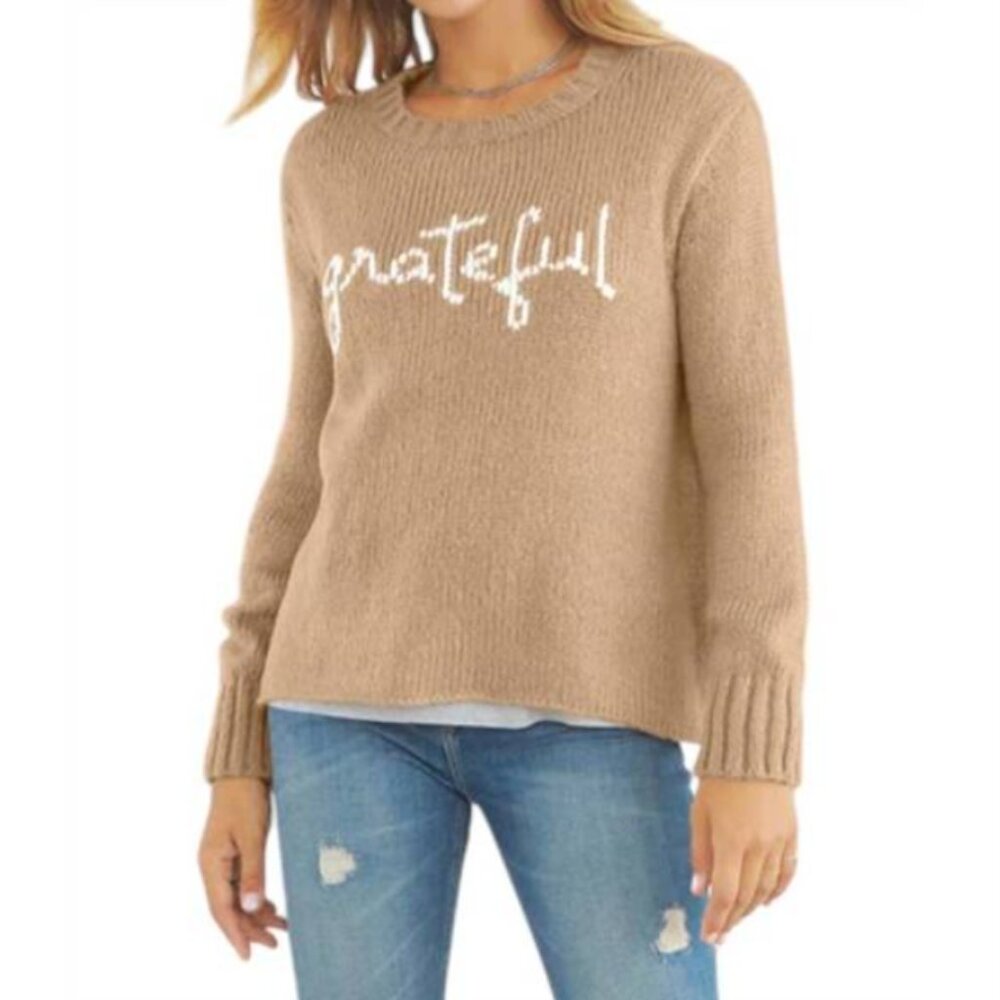 Wooden Ships Grateful sweater in brown mohair wool blend XS/S